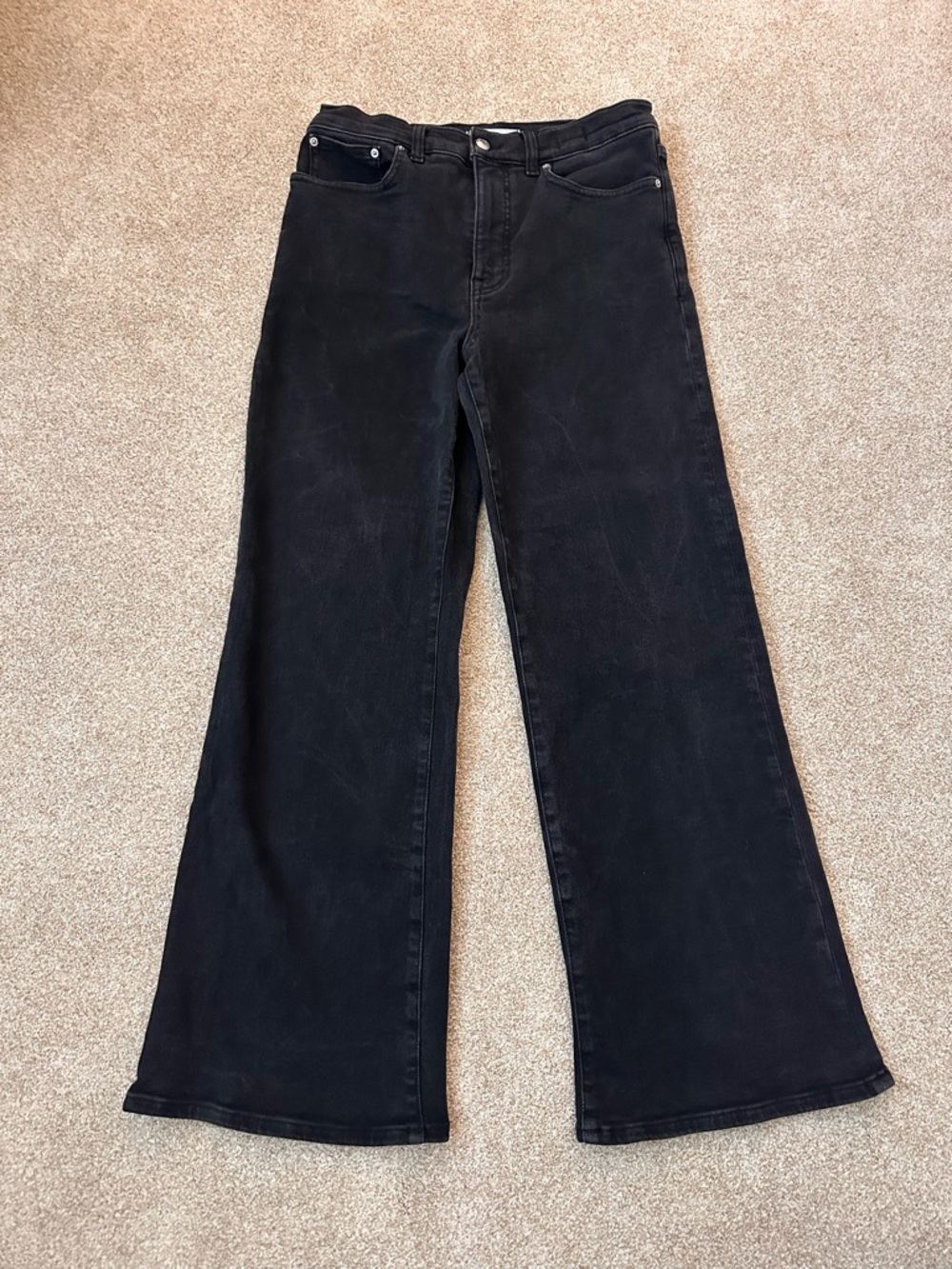 Madewell High Rise Wide Leg Jeans Black Size 29 - Picture 2 of 13